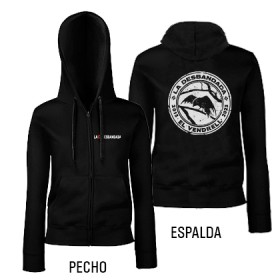 Sudadera cremallera "La Desbandada" + "Logo blanco" trasera