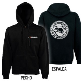 Sudadera cremallera "La Desbandada" + "Logo blanco" trasera
