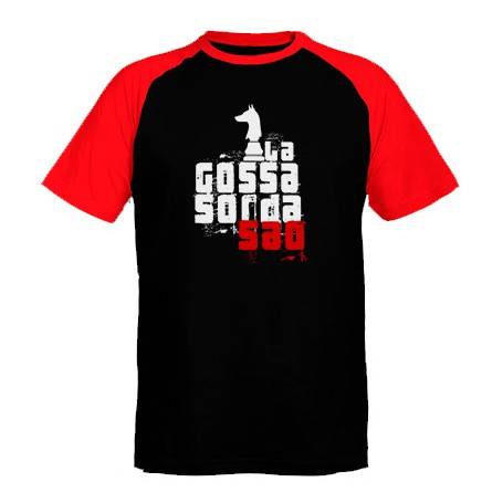 Camiseta ranglan mangas rojas "Logo Saó"