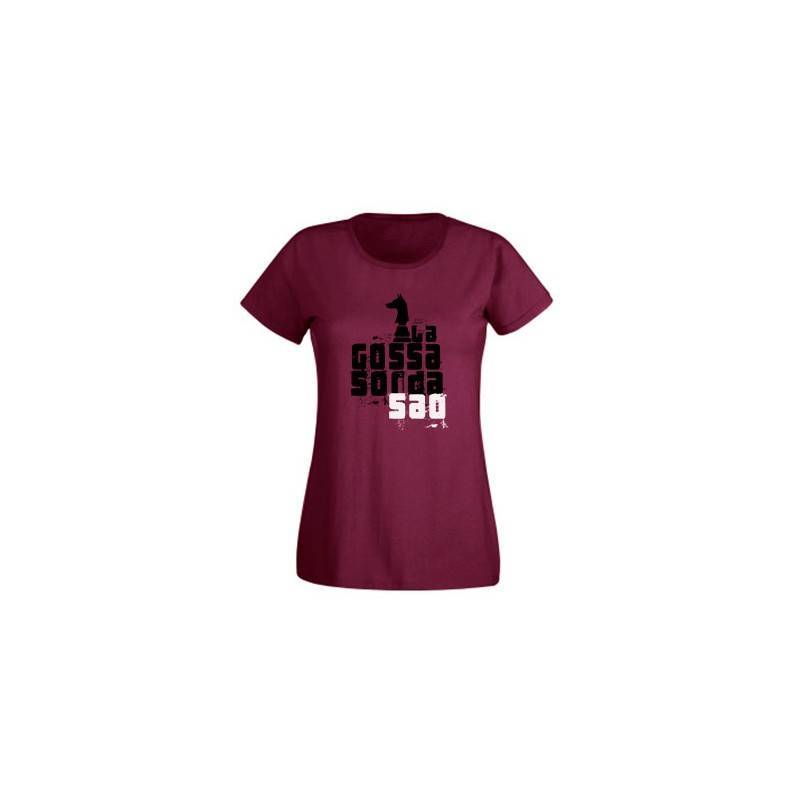 Camiseta granate chica "Logo Saó"