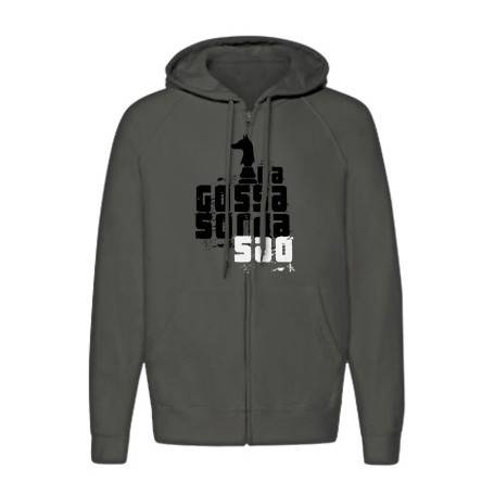 Sudadera cremallera chico gris "Logo Saó"