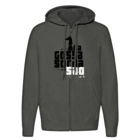 Sudadera cremallera chico gris "Logo Saó"