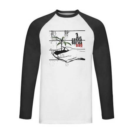 Camiseta ranglan manga larga negra "Portada Saó"