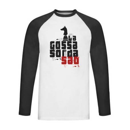 Camiseta ranglan manga larga negra "Logo Saó"