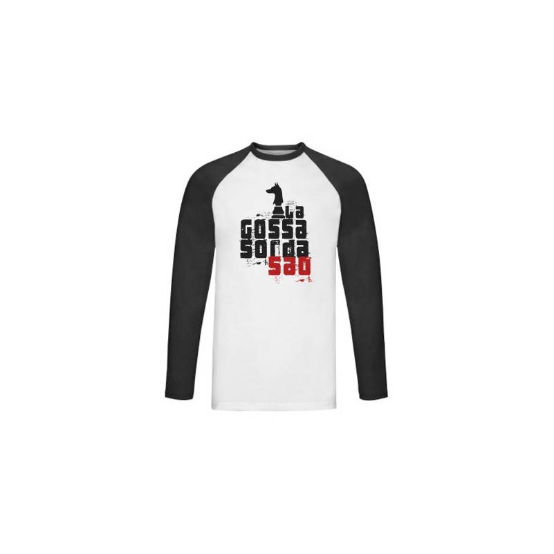 Camiseta ranglan manga larga negra...