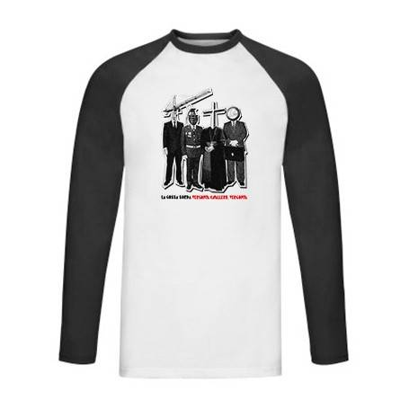 Camiseta ranglan manga larga negra "Vergonya"