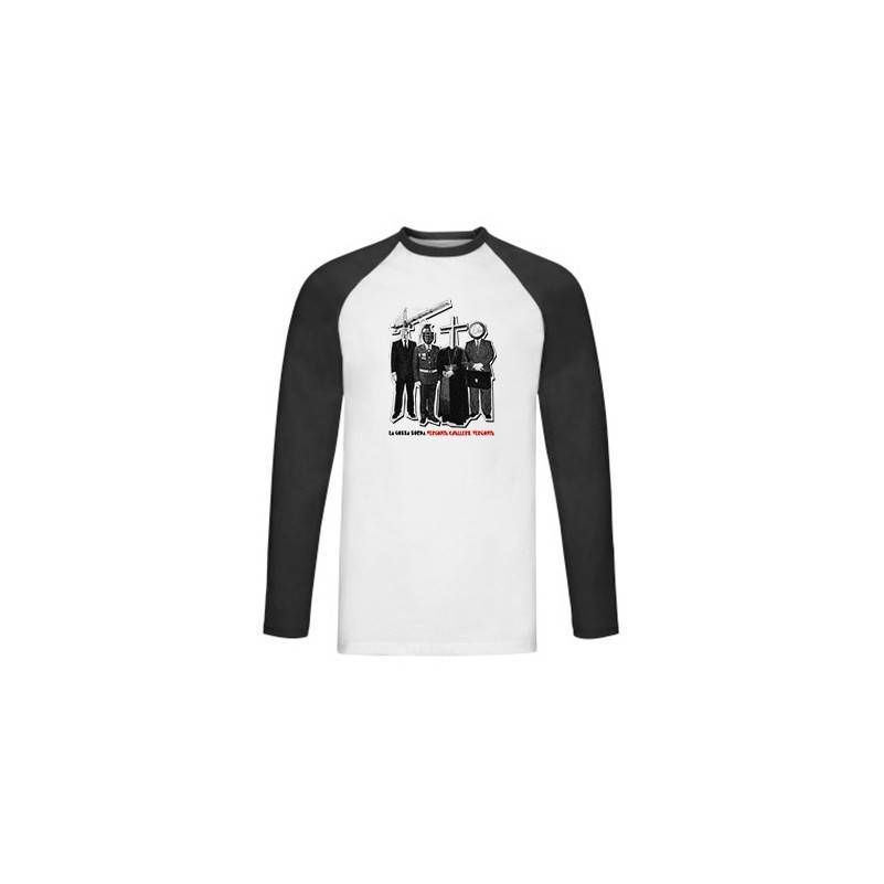 Camiseta ranglan manga larga negra...