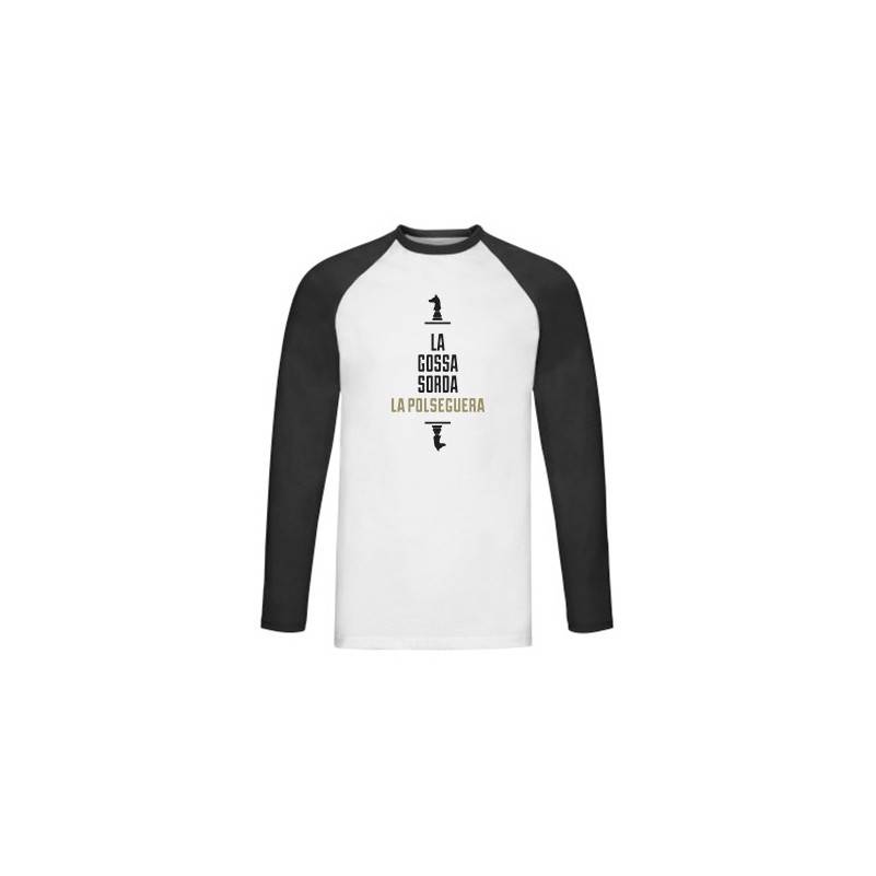 Camiseta ranglan manga larga negra...