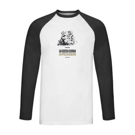 Camiseta ranglan manga larga negra "Portada La Polseguera"