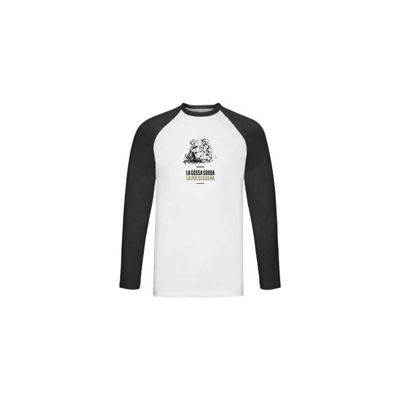 Camiseta ranglan manga larga negra...