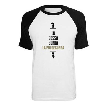 Camiseta ranglan manga negra "Logo La Polseguera"