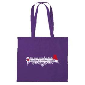 Bolsa de tela morada "T’estime, T'estimo, T’estim"