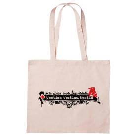 Bolsa de tela natural "T’estime, T'estimo, T’estim"