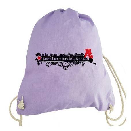 Mochila lila "T’estime, T'estimo, T’estim
