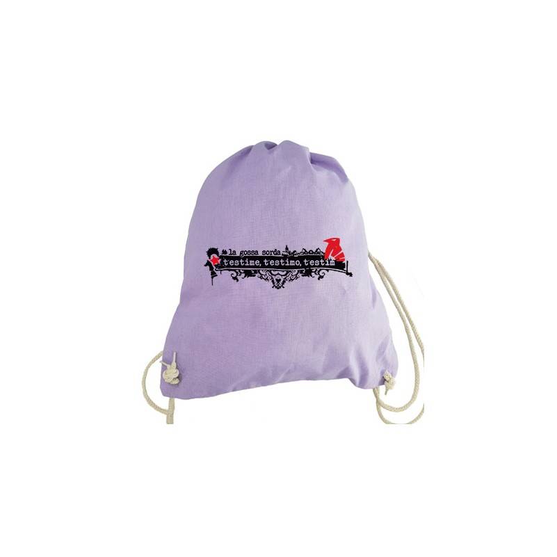 Mochila lila "T’estime, T'estimo, T’estim