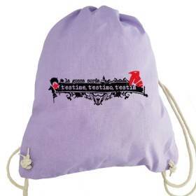 Mochila lila "T’estime, T'estimo, T’estim