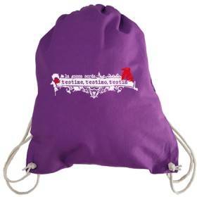 Mochila morada "T’estime, T'estimo, T’estim