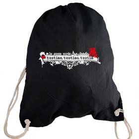 Mochila negra "T’estime, T'estimo, T’estim