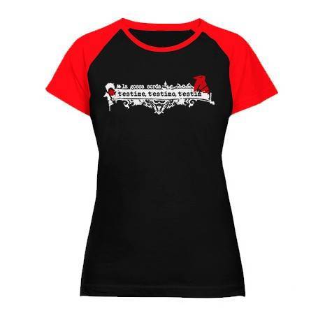 Camiseta ranglan mangas rojas "T’estime, T'estimo, T’estim" 2