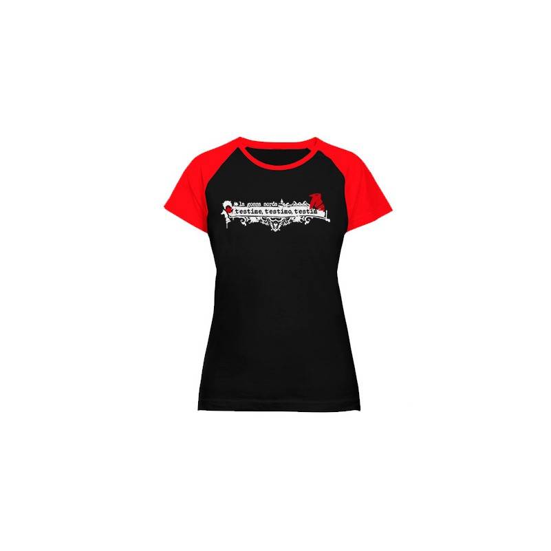 Camiseta ranglan mangas rojas...