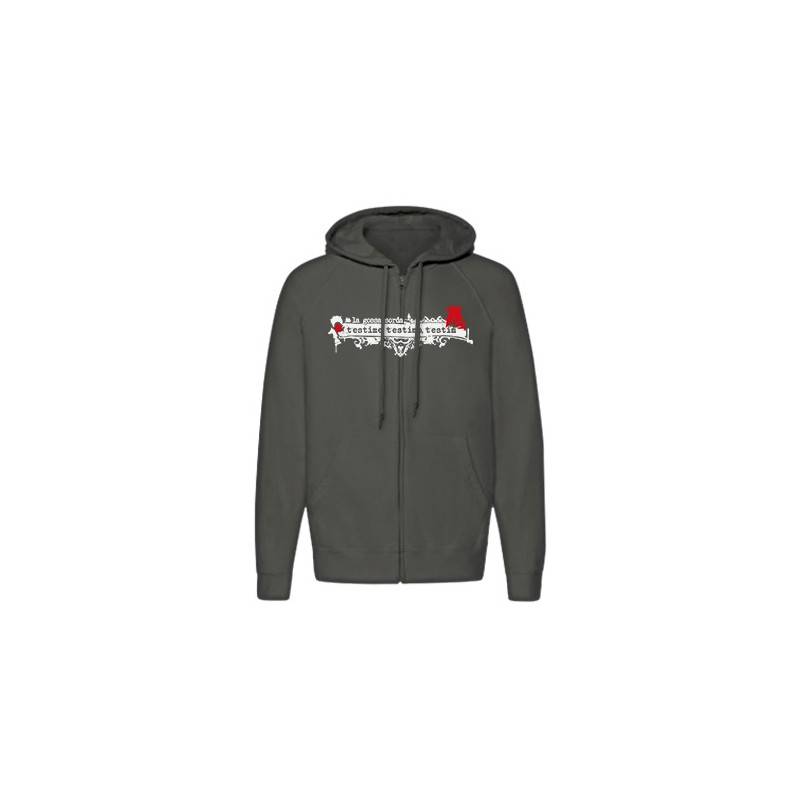 Sudadera cremallera chico gris "T’estime, T'estimo, T’estim"