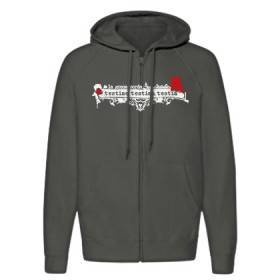 Sudadera cremallera chico gris "T’estime, T'estimo, T’estim"