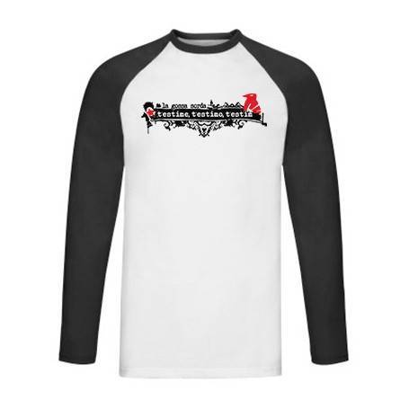 Camiseta ranglan manga larga negra "T’estime, T'estimo,...