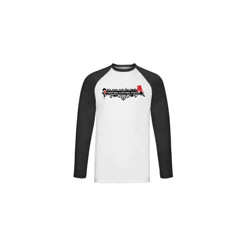 Camiseta ranglan manga larga negra...