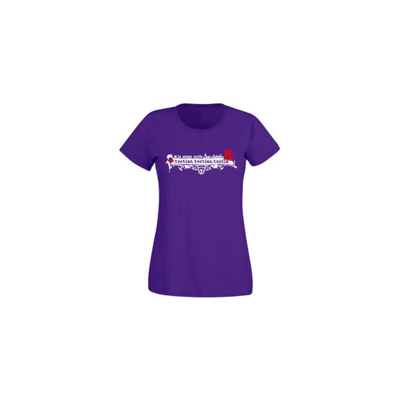 Camiseta morada chica "T’estime, T'estimo, T’estim"
