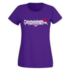Camiseta morada chica "T’estime, T'estimo, T’estim"
