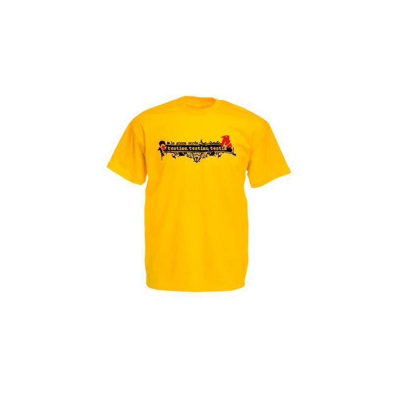 Camiseta amarilla chico "T’estime, T'estimo, T’estim"
