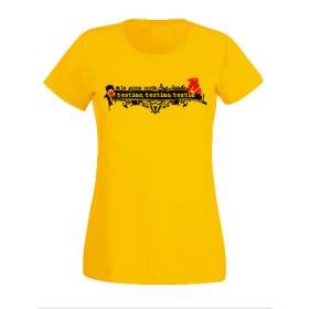 Camiseta amarilla chica "T’estime, T'estimo, T’estim"