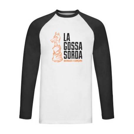 Camiseta ranglan manga larga negra "Dibuix Batalles"