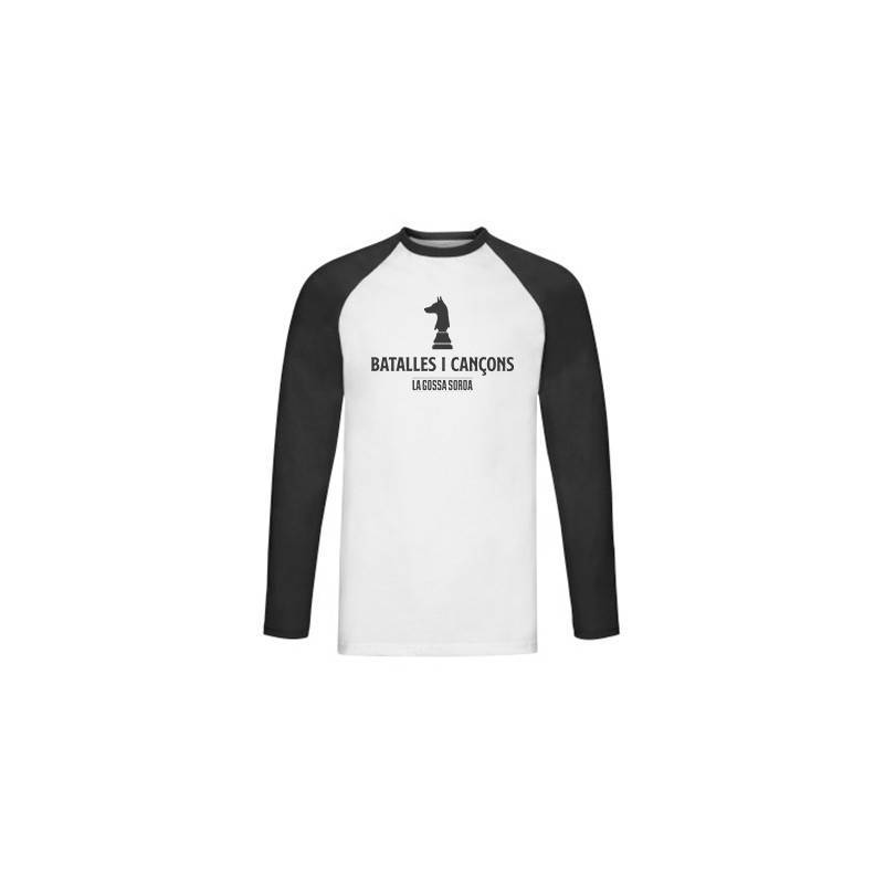 Camiseta ranglan manga larga negra...