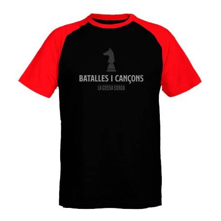 Camiseta ranglan mangas rojas "Batalles i Cançons"