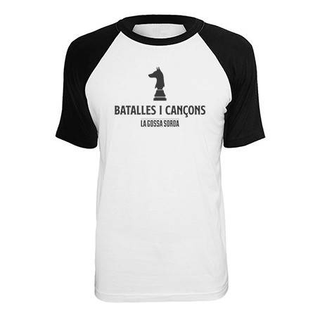 Camiseta ranglan manga negra "Batalles i Cançons"