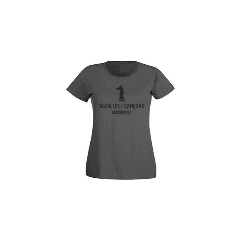 Camiseta gris chica "Batalles i Cançons"