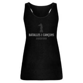 Camiseta negra chica tirantes "Batalles i Cançons"