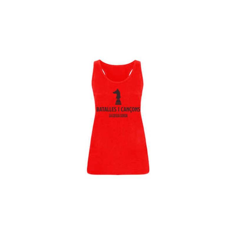 Camiseta roja chica tirantes "Batalles i Cançons"
