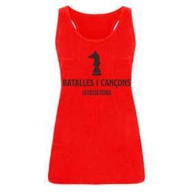 Camiseta roja chica tirantes "Batalles i Cançons"