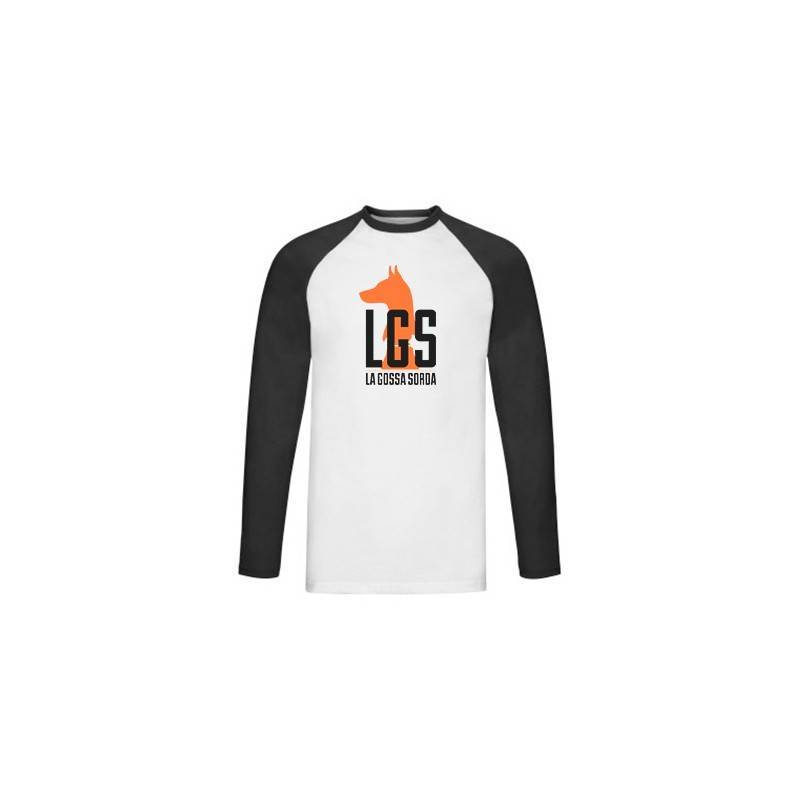 Camiseta ranglan manga larga negra...