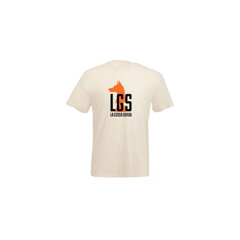 Camiseta natural chico "Logotipo naranja"