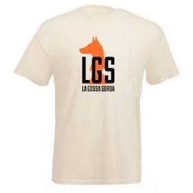 Camiseta natural chico "Logotipo naranja"