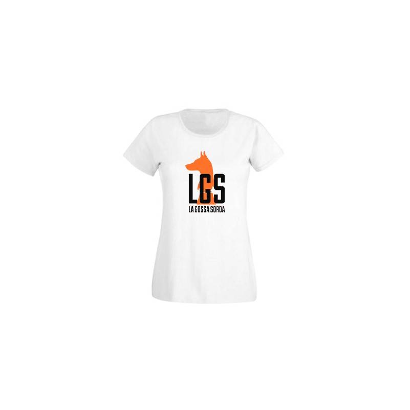Camiseta blanca chica "Logotipo naranja"