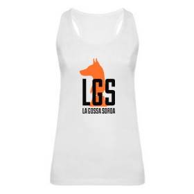 Camiseta blanca chica tirantes "Logotipo naranja"