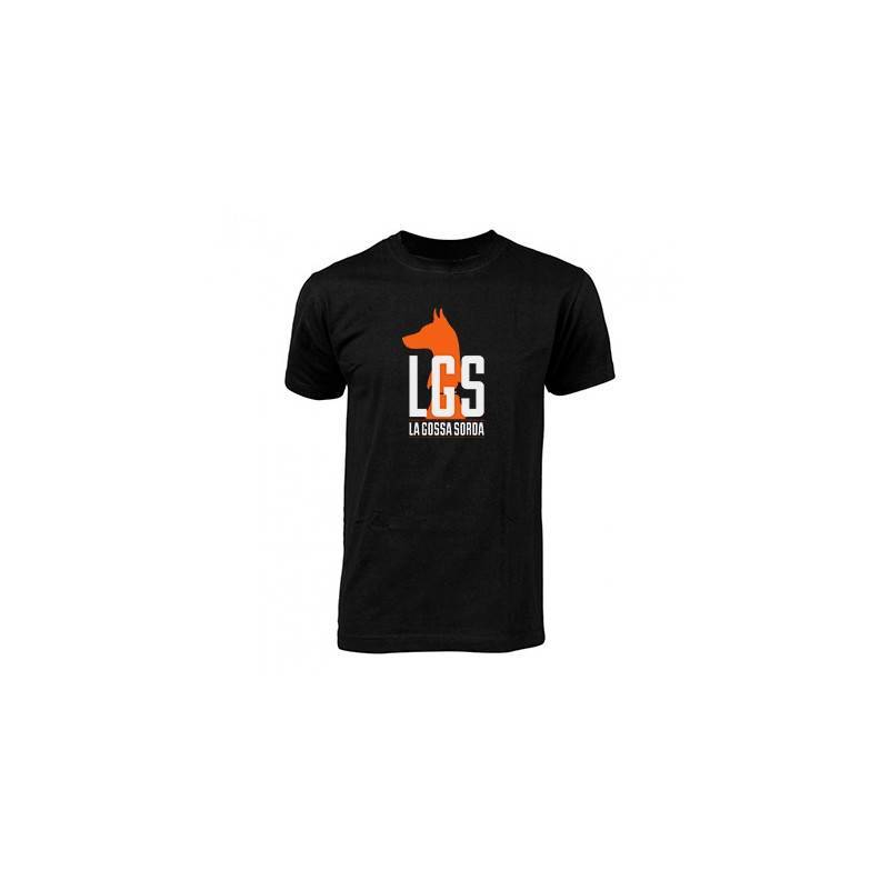 Camiseta negra chico "Logotipo naranja"