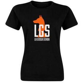 Camiseta negra chica "Logotipo naranja"