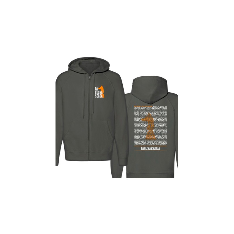 Sudadera cremallera con trasera...