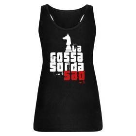 Camiseta negra tirantes chica "Logo Saó"