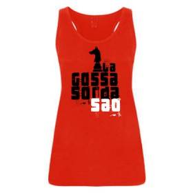 Camiseta roja tirantes chica "Logo Saó"